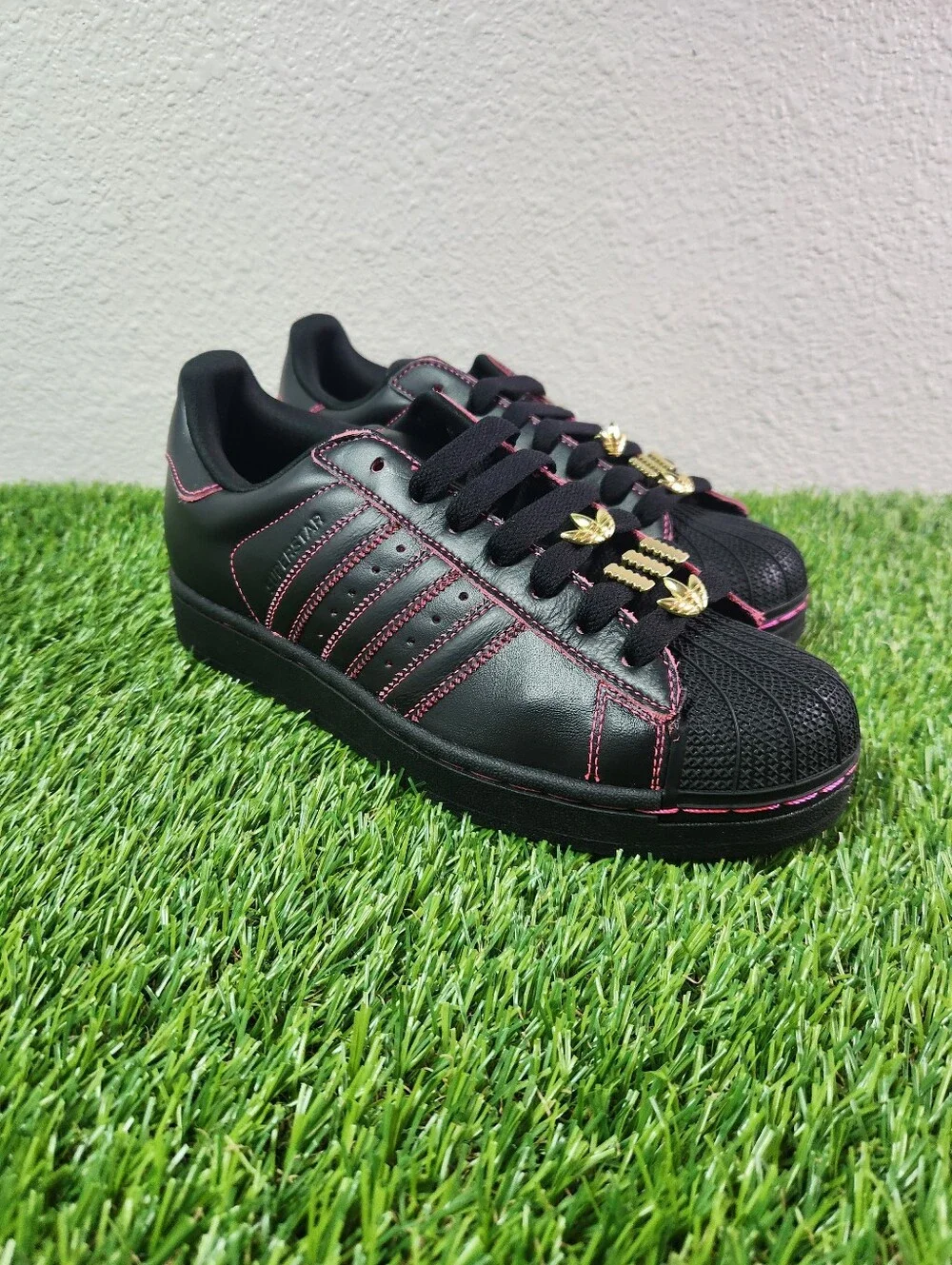 Adidas Superstar II W Black Pink Gold Shell Toe Shoes Women's 9 JS1380 NEW